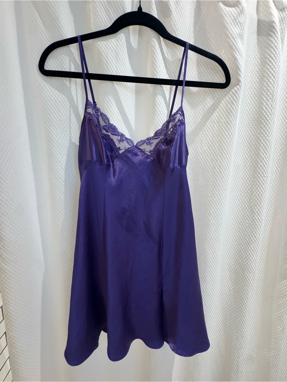 Victoria's Secret Purple Satin Lace-Trim Chemise